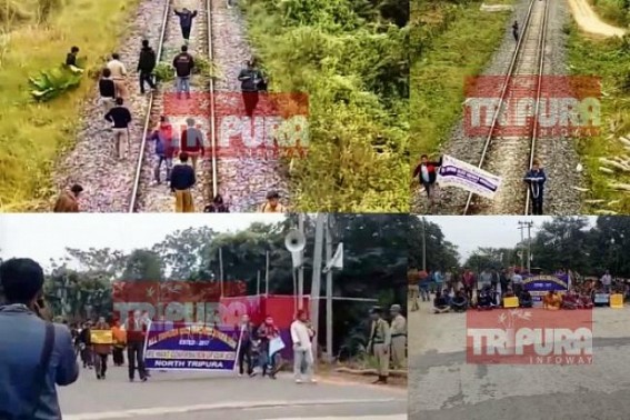 Tripuraâ€™s terminated 10323 block Tripura Railway, National Highway ! Service paralyzed since afternoon, â€˜Either job or deathâ€™, said terminated teachers
