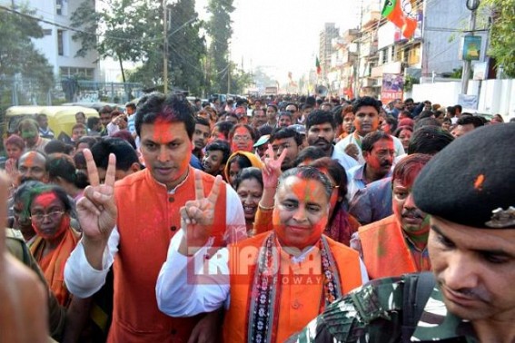Gujarat, HP Polls : Deodhar, Biplab lead BJP's victory rally in Agartala