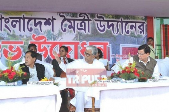 Manik Sarkar didn't invite Tripura Governor at Indo-Bangla Maitri Park inauguration, runs his Election Speech claiming credit for all Central Projects, Railways, Double Lane & Feni Bridge  