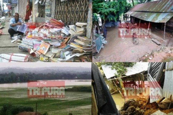 Flood hit Tripura facing  massive losses : 3 deaths, 4 injured seriously : Assessment of property to begin after rescue and relief operation is closed 