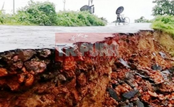 Tripura's Rural Development : Road collapses at Sonamura