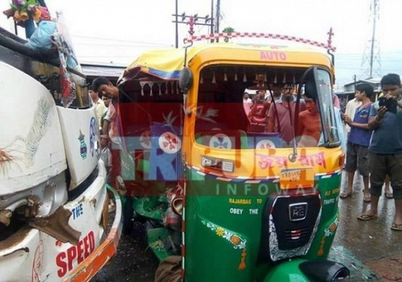 Bus-Auto collision on National Highway injured one