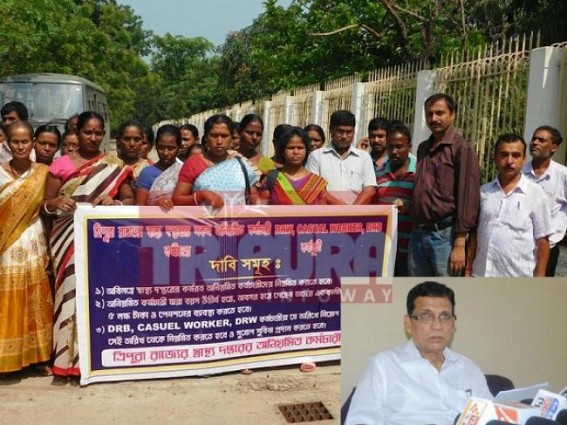 Tripura Health Dept irregular employees demand to be regularized, said, â€˜Rs. 5100/- per month, after working 25 yrs  is  too lessâ€™