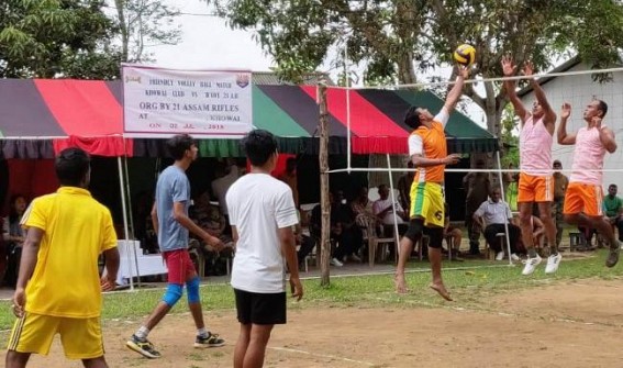 Assam Rifles organizes Volleyball match at Khowai