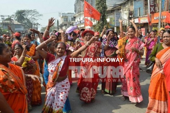 Ruling CPI-M completes 95 % nomination papers' submission : Red-Celebration across Dhanpur, Udaipur, Agartala 