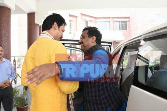 Ram Madhav arrives in Tripura