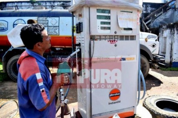 Petrol price rises to Rs. 70.93 on Wednesday in Tripura