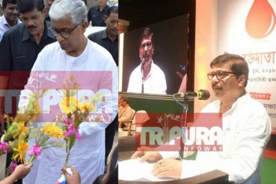â€˜Ex-CM Manik Sarkar should be awarded for Tripuraâ€™s success in blood donation campaigningâ€™ : Health Minister Sudip Barman