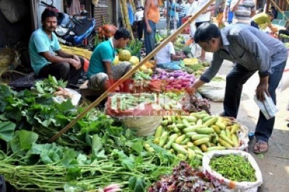 Flood damages leading burning vegetable markets in Tripura 