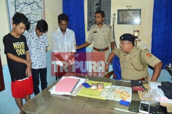Drug Smugglers arrested with Brown-Sugar, Drug Tablets by East Agartala Police