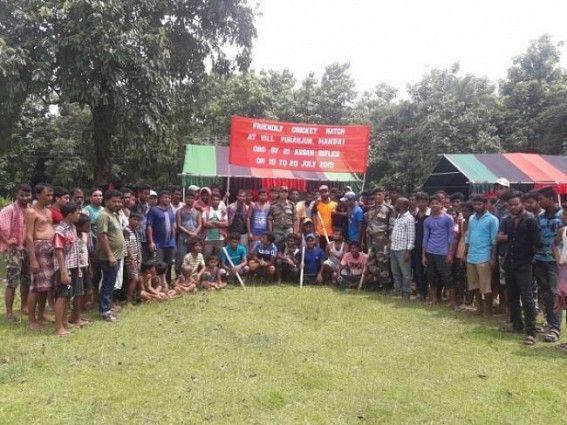 Assam Rifles conducts cricket match at Mandai