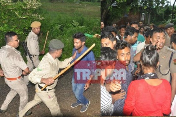 Chaos in Ramthakur College centering admission : Lathi charge, force imposed