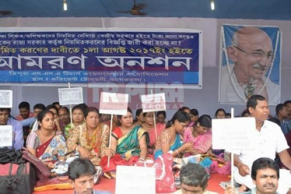 SSA teachers complete 1 year after 2017 Hunger Strike : Rs. 230 crore is needed per year to regularize Tripura SSA staffs