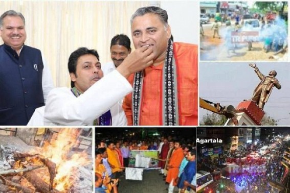 Home Dept under CM Biplab Deb turns puppet in ruling party's hands : Statewide law & order in BJP's control from Lenin's statue bulldozing to Dashami carnival-experiment, Kalikapur violence 