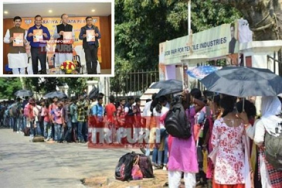 Tripura unemployment rate drastically increasing after 8 months of BJP Govt, Vision Document promised, '50000 vacant posts in Govt-dept to be filled up in 1 year' 