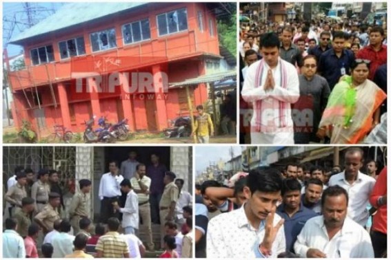 Statewide BJP's plan-wise terror continues attempts to bend opposition : Party offices destruction, physical attacks upon opposition leaders increasing under Biplab Deb, Pratima Bhowmik gang 