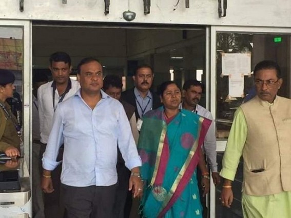 Assam BJP Minister Himanta Biswa Sarma arrives in Tripura