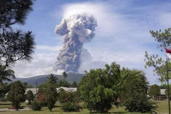 Volcano erupts in Indonesia