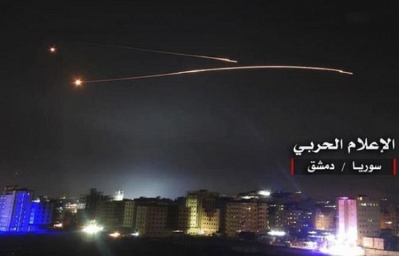 Syria's air defences intercept Israeli missiles over Damascus 