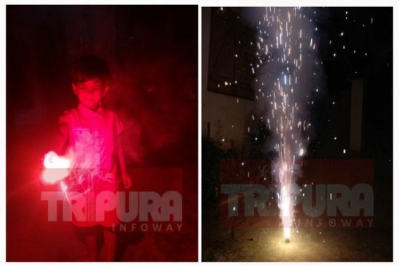 Fire Crackers burnt by children on Diwali evening