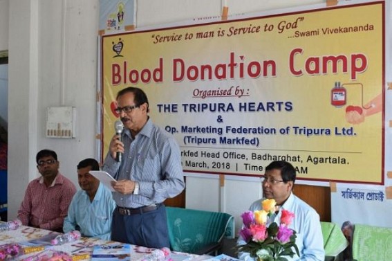 Blood donation camp conducted by Tripura Hearts