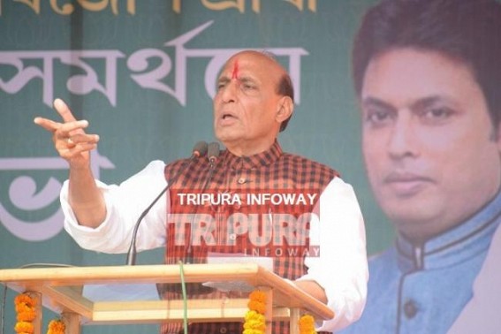 Rajnath Singh hits Manik Sarkar on 90 : 10 fund debacle with Centre : 'How many years should a state govt get to stand on its own feet?', asks Rajnath