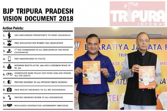 BJP’s Vision Document’s ‘Employment for Each Household’, ‘Free Smartphone for Each Youth’ promises lack funding from Centre: Biplab’s uphill task before 2019 LS Election, CPI-M called Vision Document a FOTKA BJP’s Vision Document’s ‘Employment for Each Household’, ‘Free Smartphone for Each Youth’ promises lack funding from Centre: Biplab’s uphill task before 2019 LS Election, CPI-M called Vision Document a FOTKA