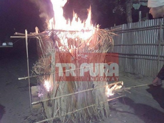 Children burn Burir-Ghor on Makar Sankranti
