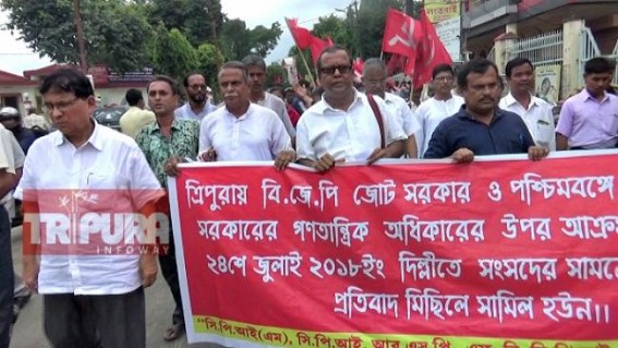 Opposition parties in Tripura facing tough times for getting 'Permissions' of protest rallies