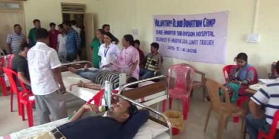 Tripura facing blood crisis : Doctors, Nurses donate blood