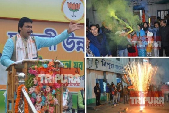 Tripura Celebrates BJPâ€™s collapse in Jharkhand, Congress activists erupt in â€˜Holiâ€™ : Biplabâ€™s 20 months JUMLA turned massive failure, rather than Congress â€˜Muktâ€™ Bharat, now itâ€™s turning â€˜BJP Mukt Bharatâ€™