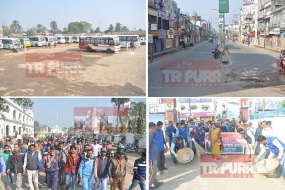 â€˜Bandhâ€™ Paralyzed Tripura, â€˜Shockedâ€™ BJP held protest against 2-days-long strike, organizes â€˜Swachh Bharat Abhiyanâ€™