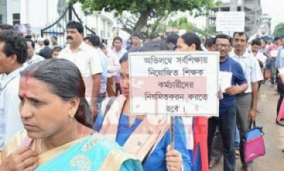 Tripura contractual employees resented on BJP Govt for cold response to Regularization, Pay hike pleas