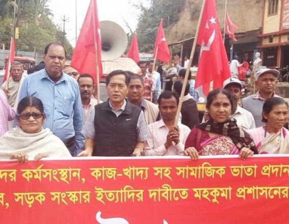CPI-M held massive protest at Kumarghat with 9 demands
