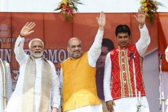 JUMLA Fraudsters mass cheating : BJPâ€™s 180 degree move from Pre-poll 'Written' Promises in Tripura : 50000 Govt jobs in 1st year ended by cancellation of recruitment process itself 