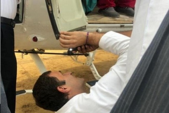 When Rahul Gandhi fixed his helicopter during election campaign in Una