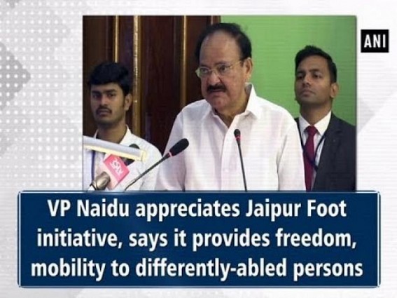 VP Naidu appreciates Jaipur Foot initiative, says it provides freedom, mobility to differently-abled persons