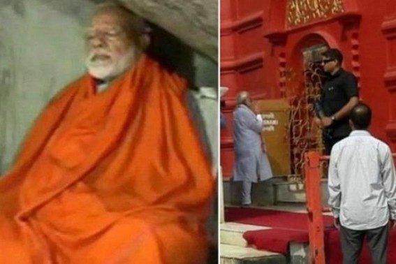 Wah Modi ji Wah ! In Tripura Modi broke 518 years sacred-rituals of Matabari during Election Campaigning, now at Kedarnath, JUMLA Guru Meditates with Cameramen, Pillows, Beds