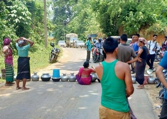 Massive water crisis in Rural Tripura, Locals blocked Ambassa-Gandacharra road