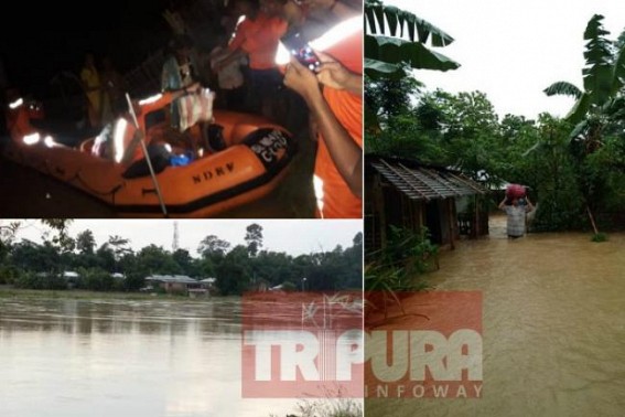 Two Districts in Tripura heavily affected by flood, NDRF teams deployed for rescue operation, 1070 emergency helpline number active 24 hrs