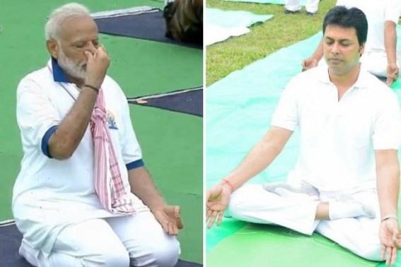 Tripura celebrates 5th International Yoga Day : CM Biplab Deb lauds PM Modi for taking Yoga at World-Stage 