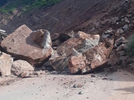 National Highway closed for 9 days due to landslide, PWD in slumber