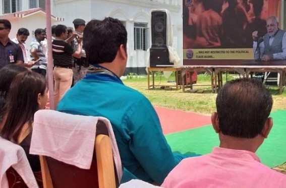 CM Biplab Deb hoisted PM Modiâ€™s â€˜Mann Ki Baatâ€™ programme in Banamalipur constituency