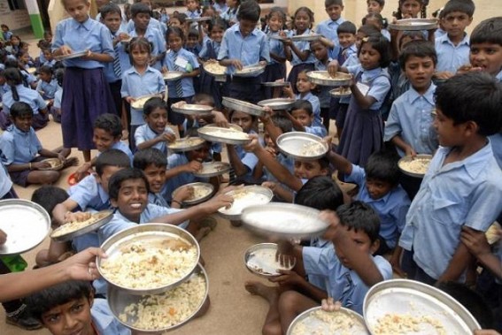Tripura Mid-Day-Meal catering controversy : Opposition blames BJP Govt handing-over mid-day-meal to RSS wing, might cause massive job-losses