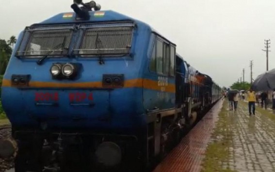 Silchar-Agartala passenger train blocked in protest at Panisagar 