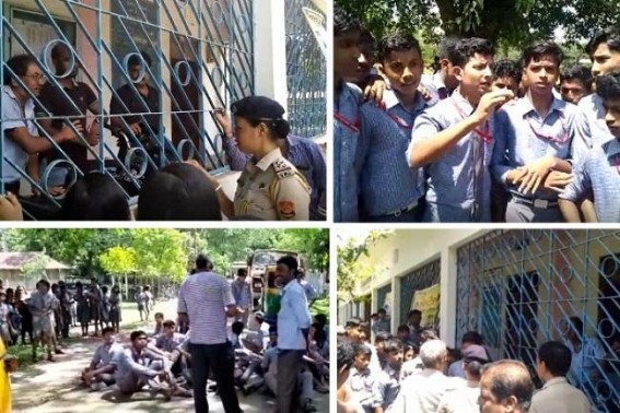 Clash erupted between Teachers and Journalists in Tripura Govt school while covering studentsâ€™ protest against new school routine of 8 am to 2 pm