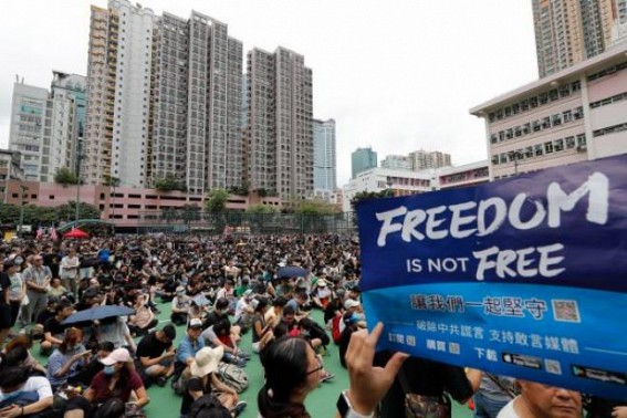Demonstrators gather in Hong Kong amid rising tensions