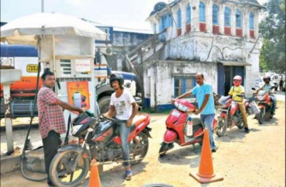 Petrol price going high in Agartala at Rs. 73.15 on Sunday  