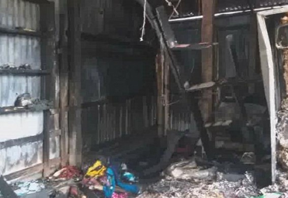 BJP leaderâ€™s shop burnt by miscreants at Bishalgarh