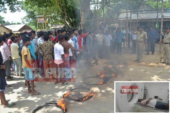 Pre-Poll tension begins in Tripura, one CPI-M leader allegedly beaten by miscreants : Locals blocked road, burnt tires demanding arrests of the culprits